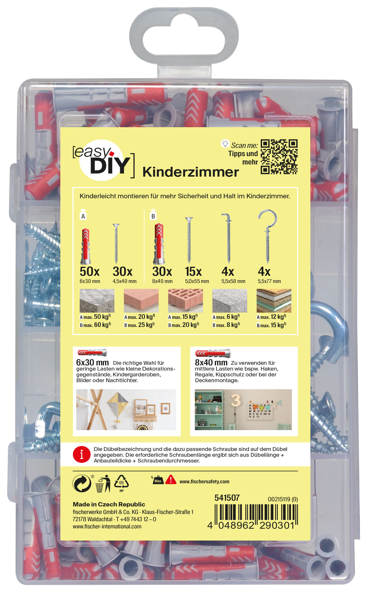Verpackung: "fischer EasyDIY Box Kinderzimmer (133 Teile)"