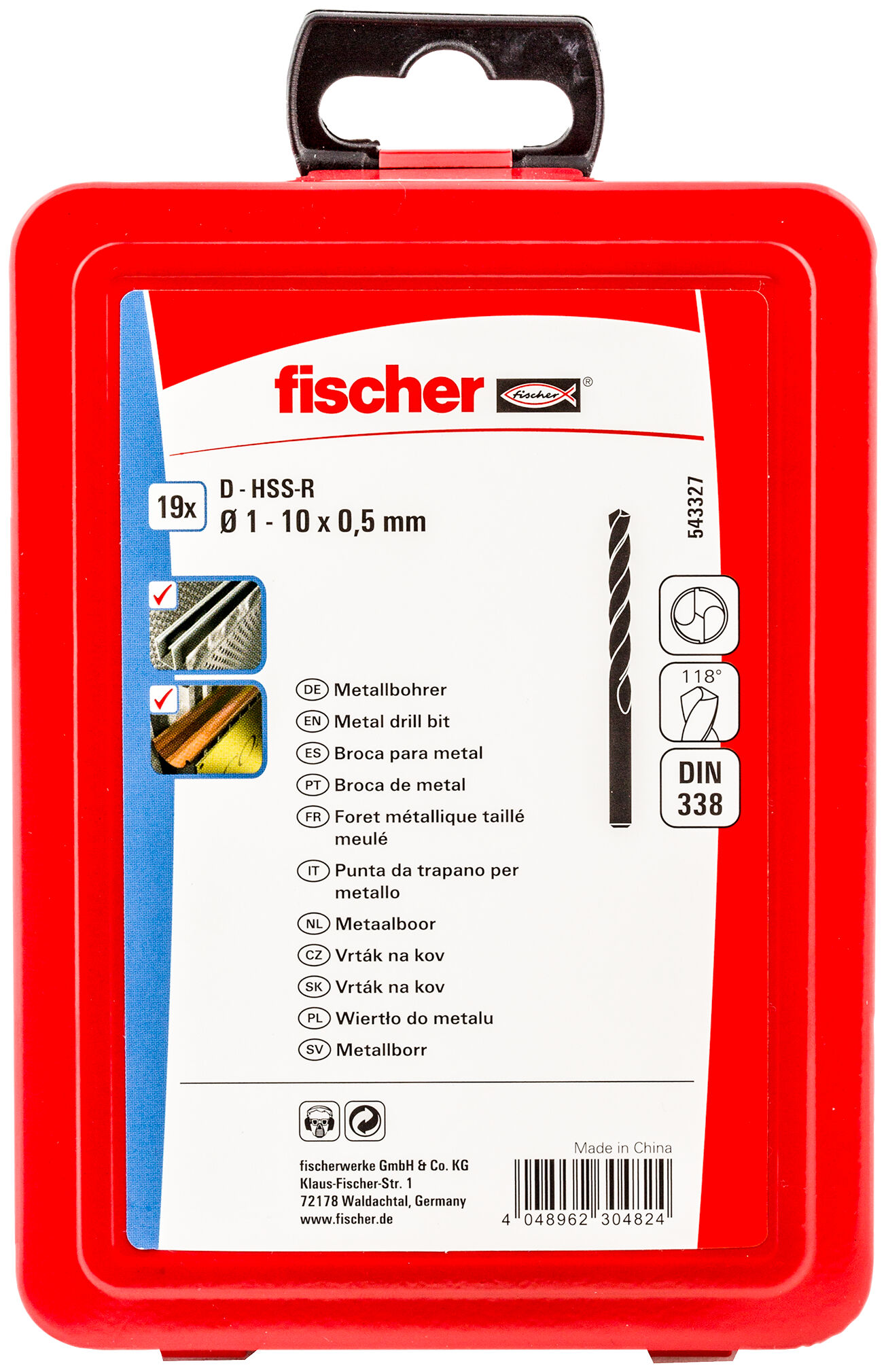 Product Picture: "fischer Metal drill bit HSS-R Set 1-10 mm"