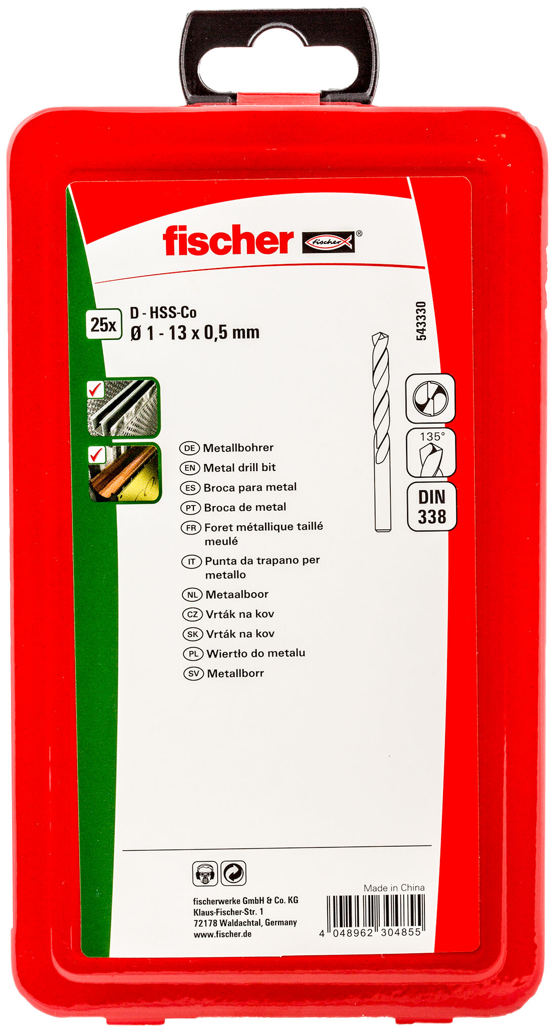 Product Picture: "fischer Metal drill bit HSS-Co Set 1-13 mm"