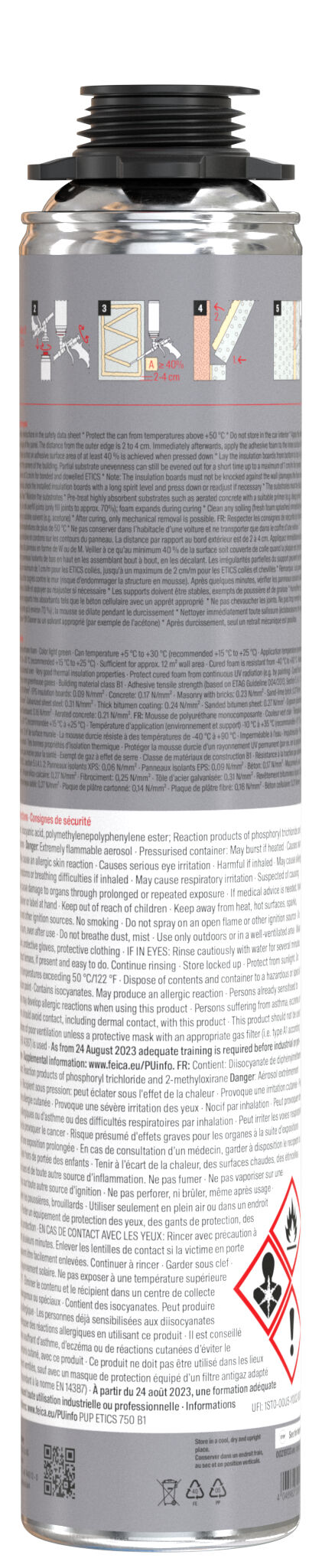 Product Picture: "Mousse-adhésive pour système ITE PUP 750 ETICS"