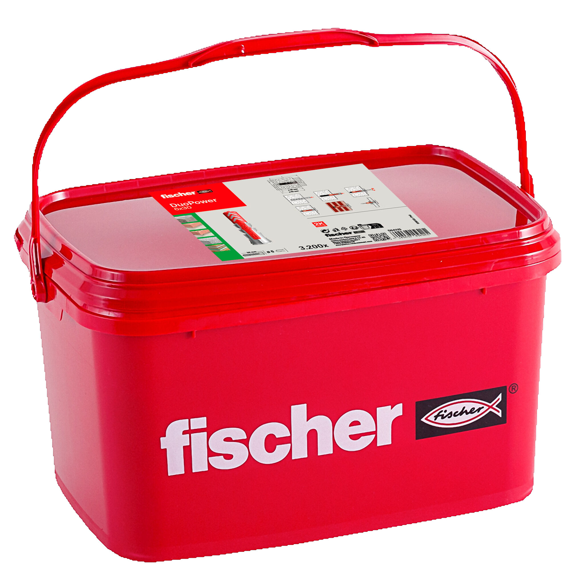 Verpackung: "fischer DuoPower 6x30 Eimer"