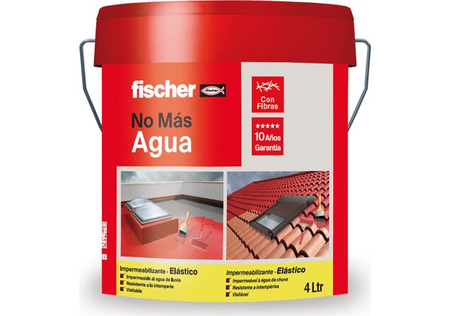 Product Picture: "Impermeabilizante No Mas Agua elástico con fibras 4L Rojo"