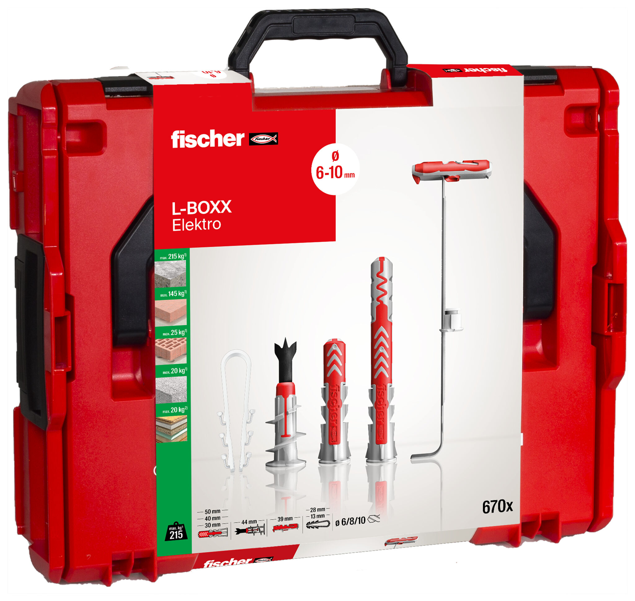 Verpackung: "fischer L-BOXX 102 Elektro (670 Teile)"