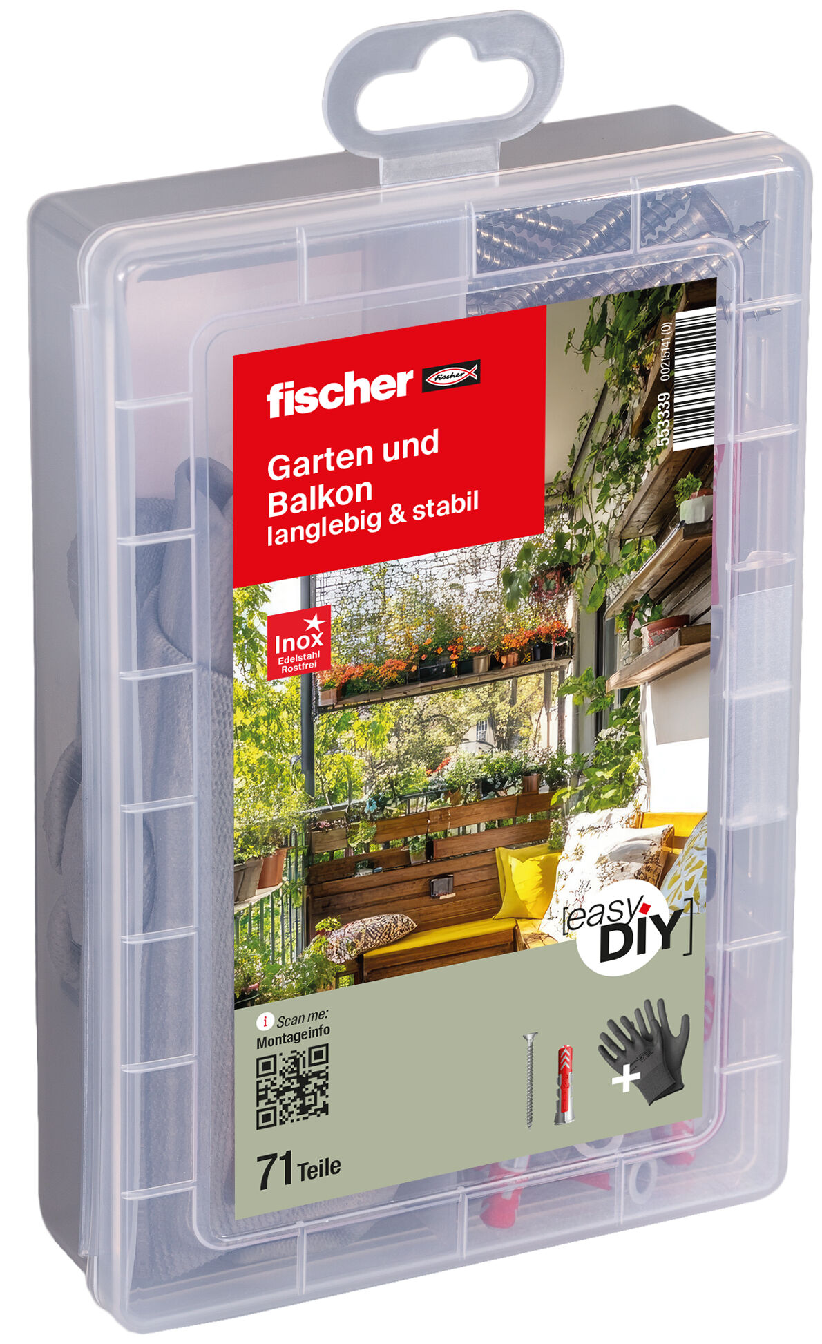 Produktbild: "fischer EasyDIY Box Garten und Balkon (71 Teile)"