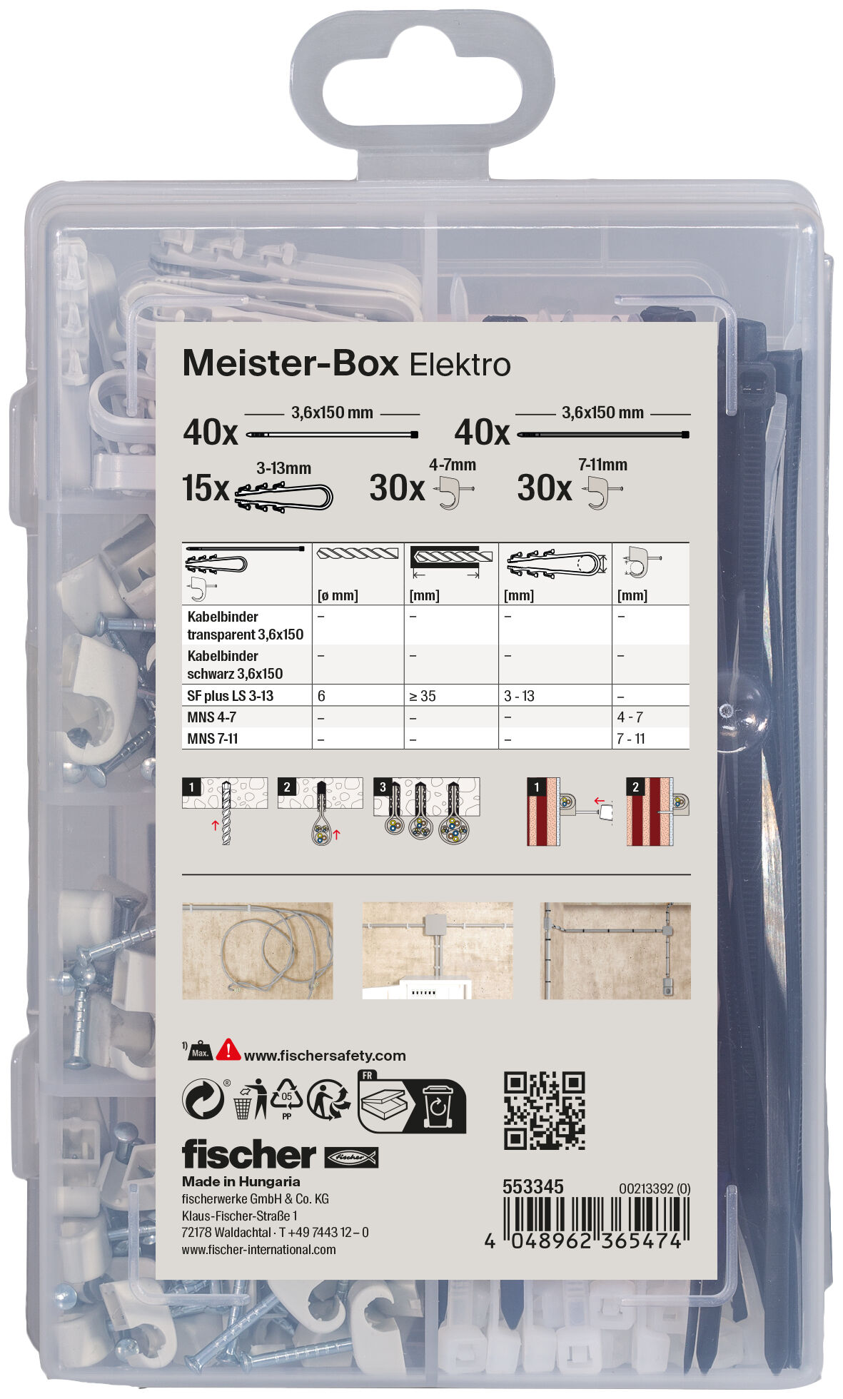 Verpackung: "fischer Meister-Box Elektro (155 Teile)"