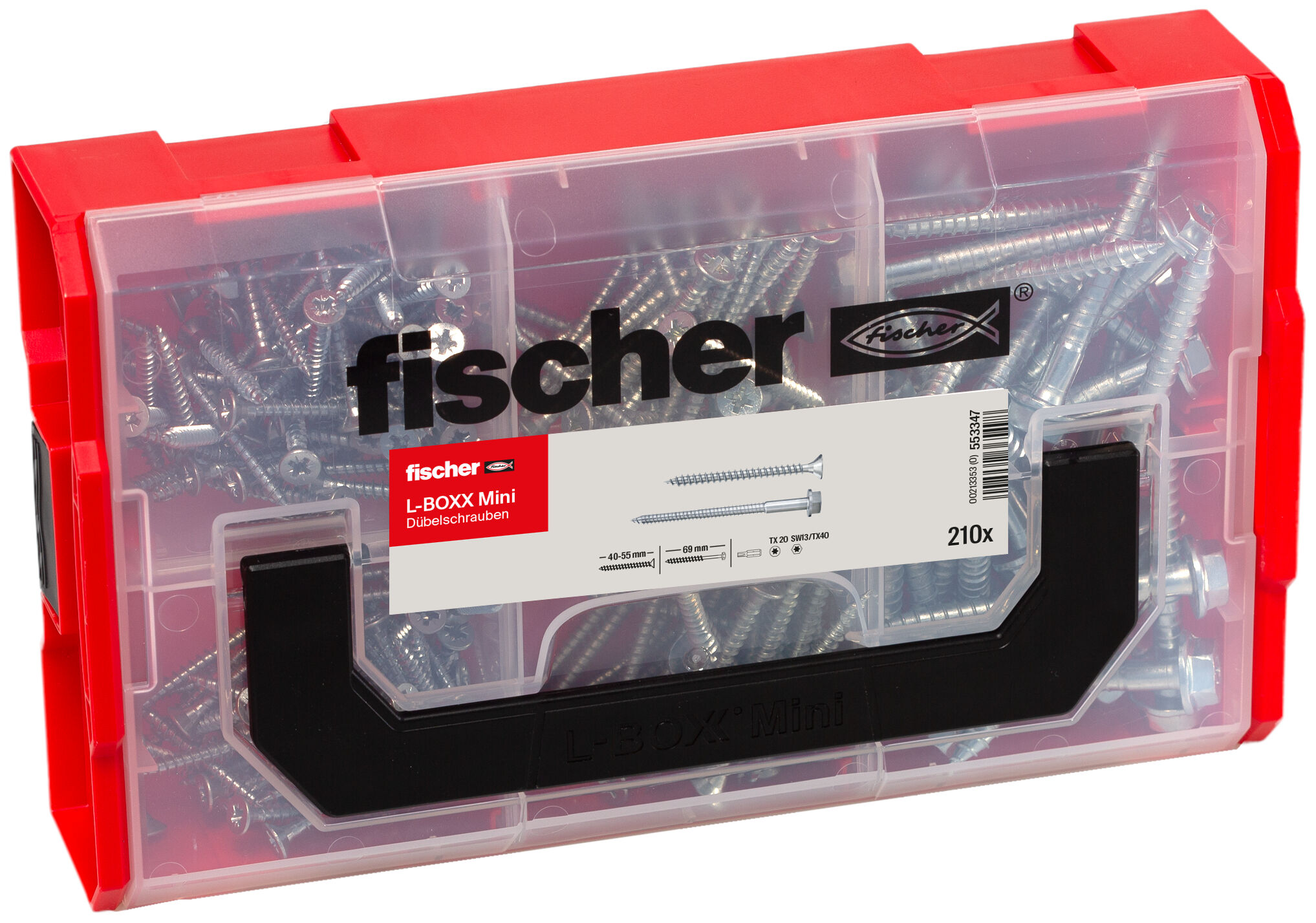 Produktbild: "fischer L-BOXX mini Dübelschrauben (210 Teile)"
