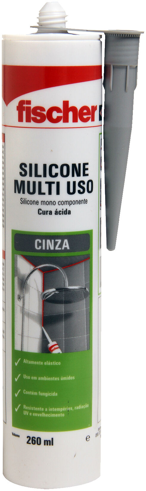 Product Picture: "Silicone Acético Cinza 260 ml fischer"