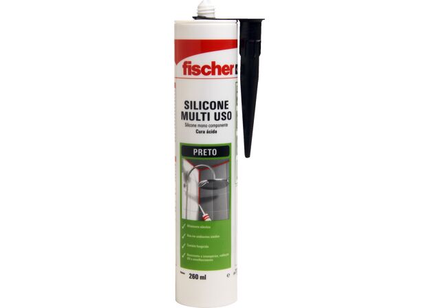 Product Picture: "Silicone Acético Preto 260ml fischer"