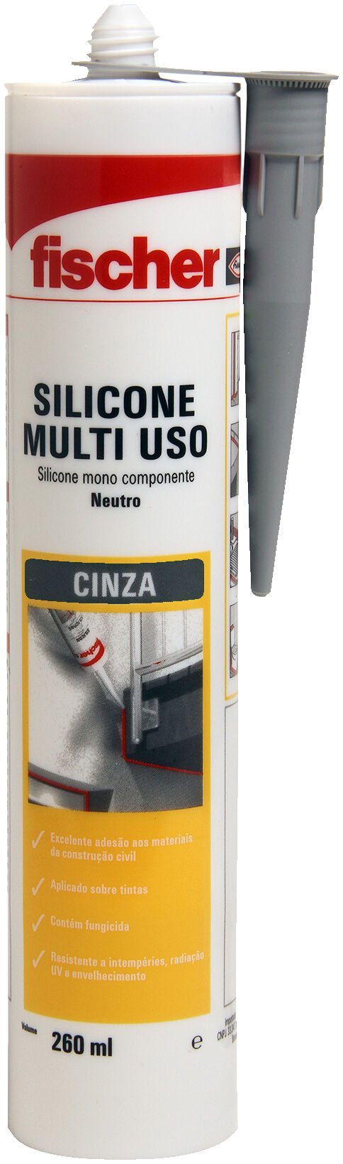 Product Picture: "Silicone Neutro Cinza 260 ml fischer"