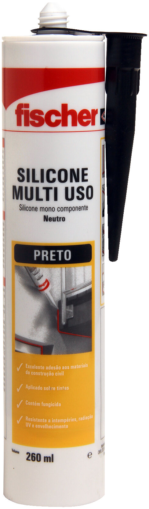 Product Picture: "Silicone Neutro Preto 260 ml fischer"
