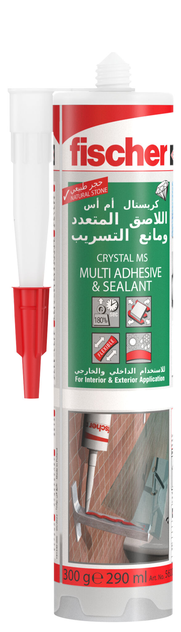 Product Picture: "fischer sealant and adhesive Crystal MS transparent 290 ml"