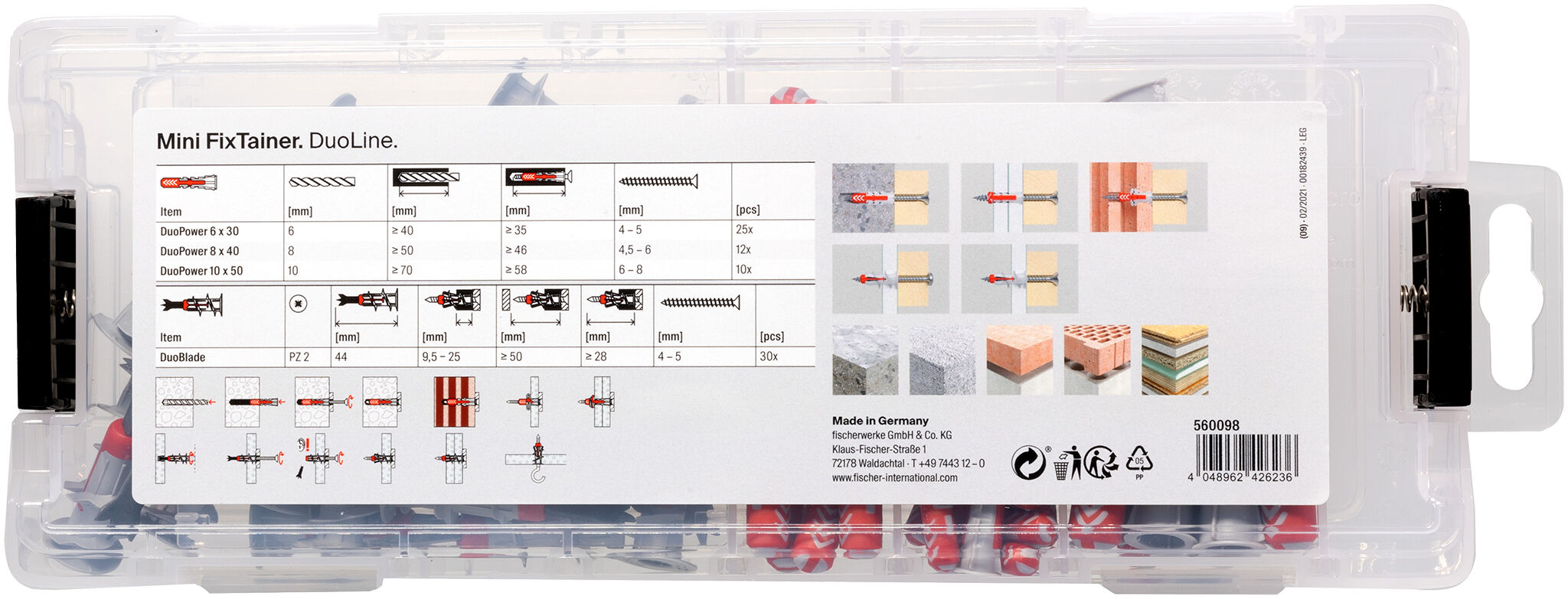 Verpackung: "fischer Mini FixTainer DuoLine"