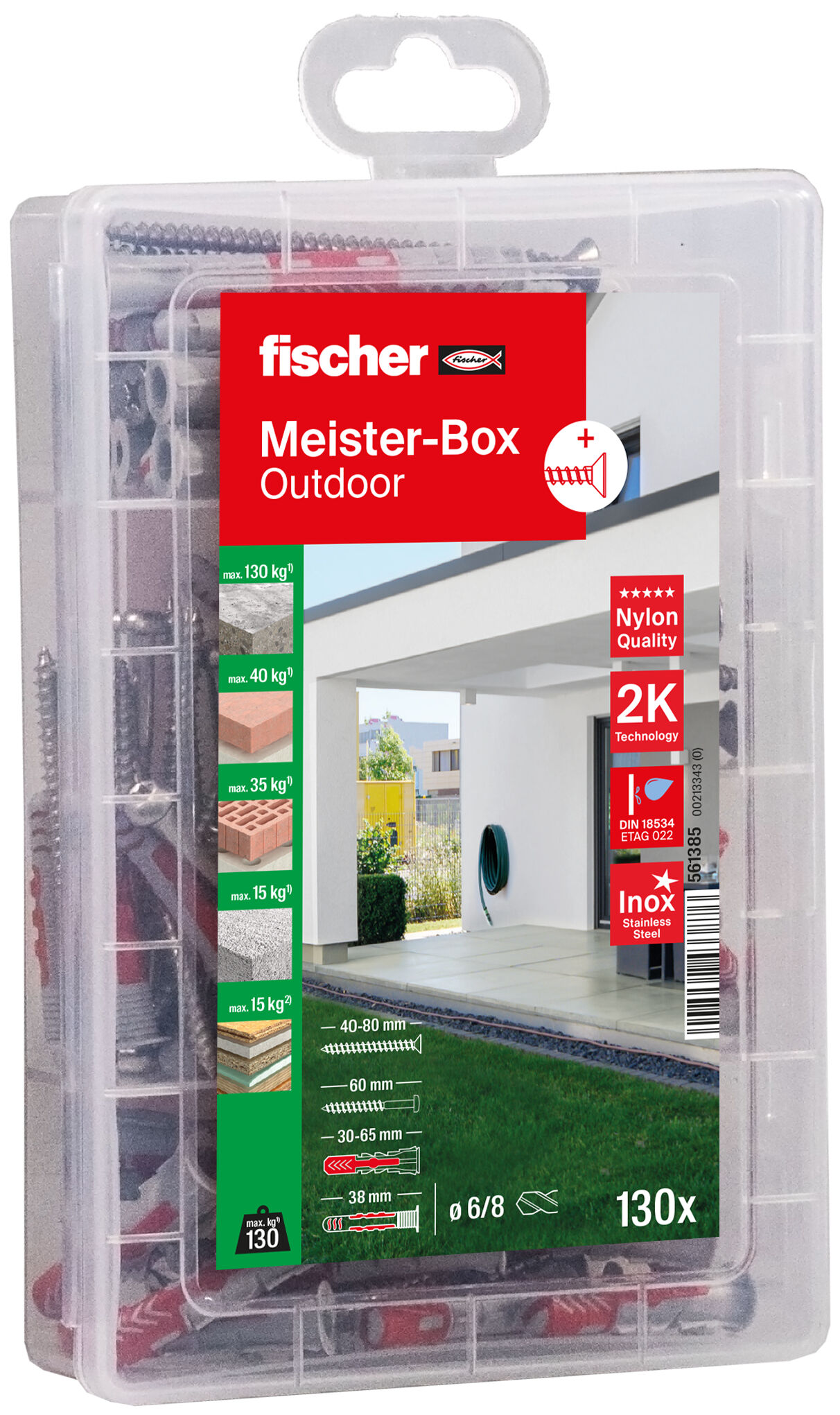 Produktbild: "fischer Meister-Box Outdoor + Schraube (130 Teile)"