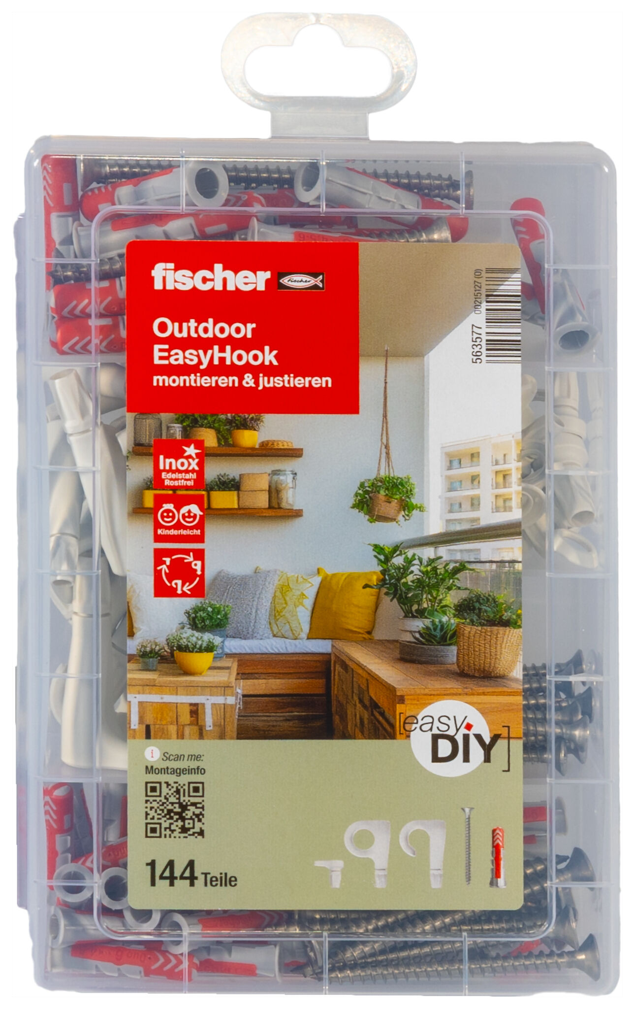 Packaging: "fischer Profi-Box DuoPower + EasyHook + vidalar A2"