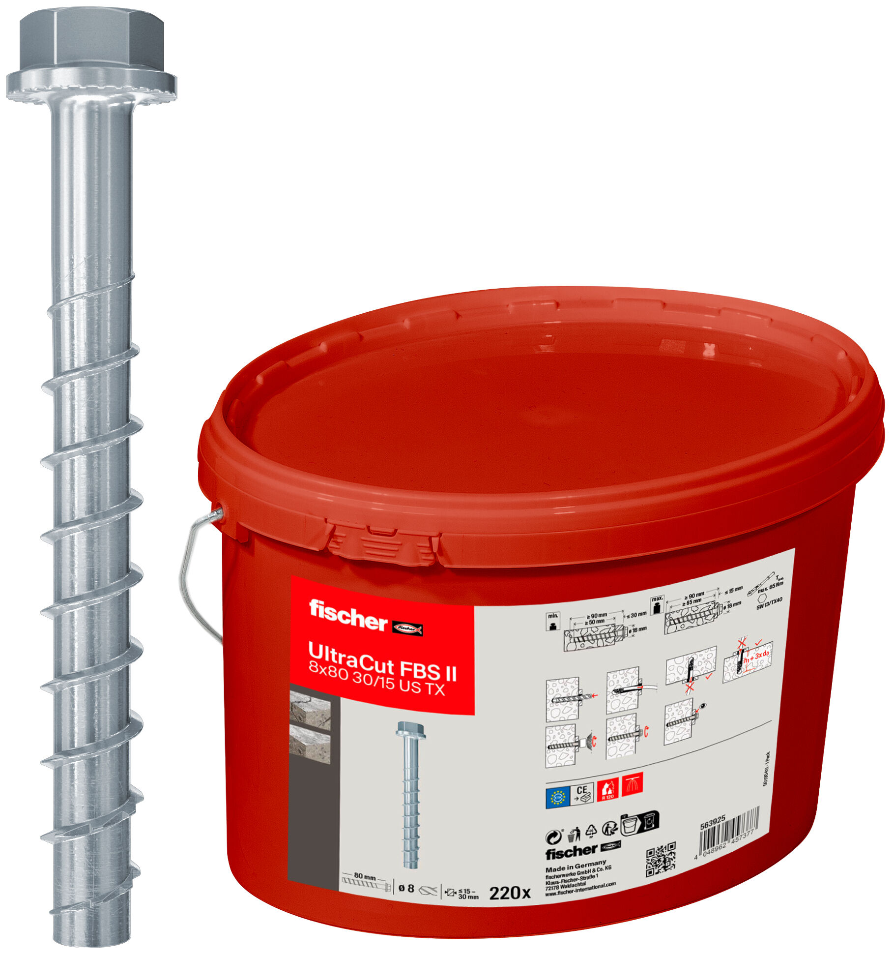 Foto Prodotto: "FBS II 8x80 30/15 US Vite con testa esagonale e rosetta integrata"