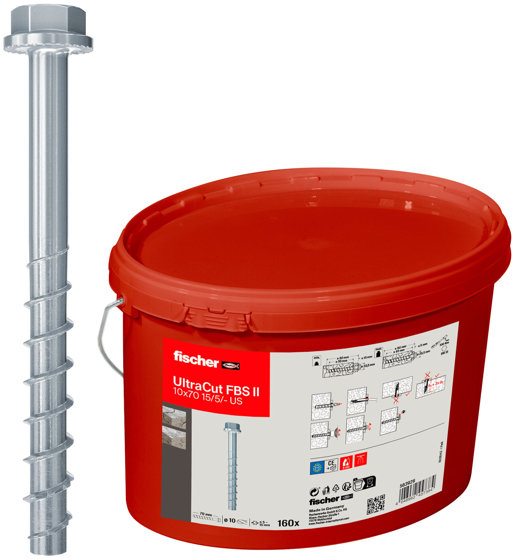 Foto Prodotto: "FBS II 10x70 15/5 US Vite con testa esagonale e rosetta integrata"