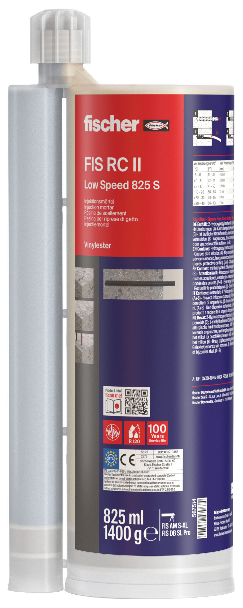 Product Picture: "fischer RebarConnect FIS RC II Low Speed 825 S"