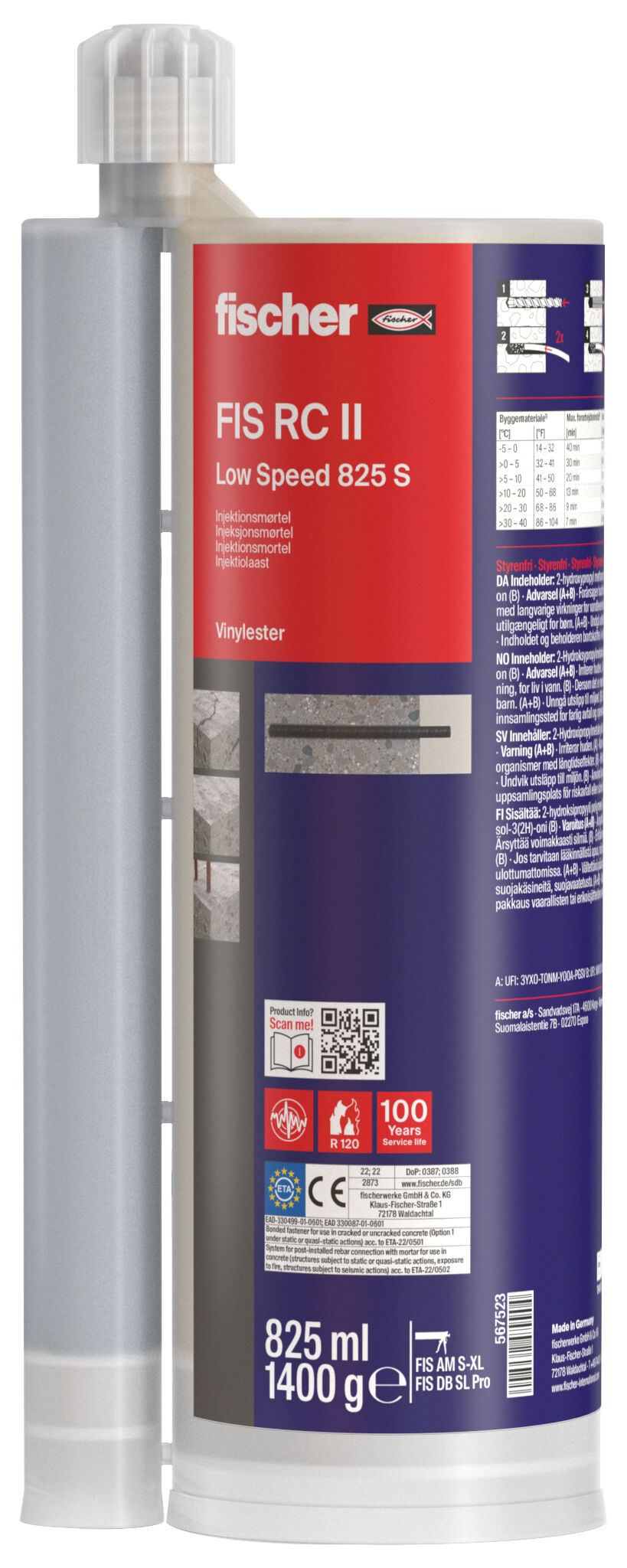 Product Picture: "fischer RebarConnect FIS RC II Low Speed 825 S"