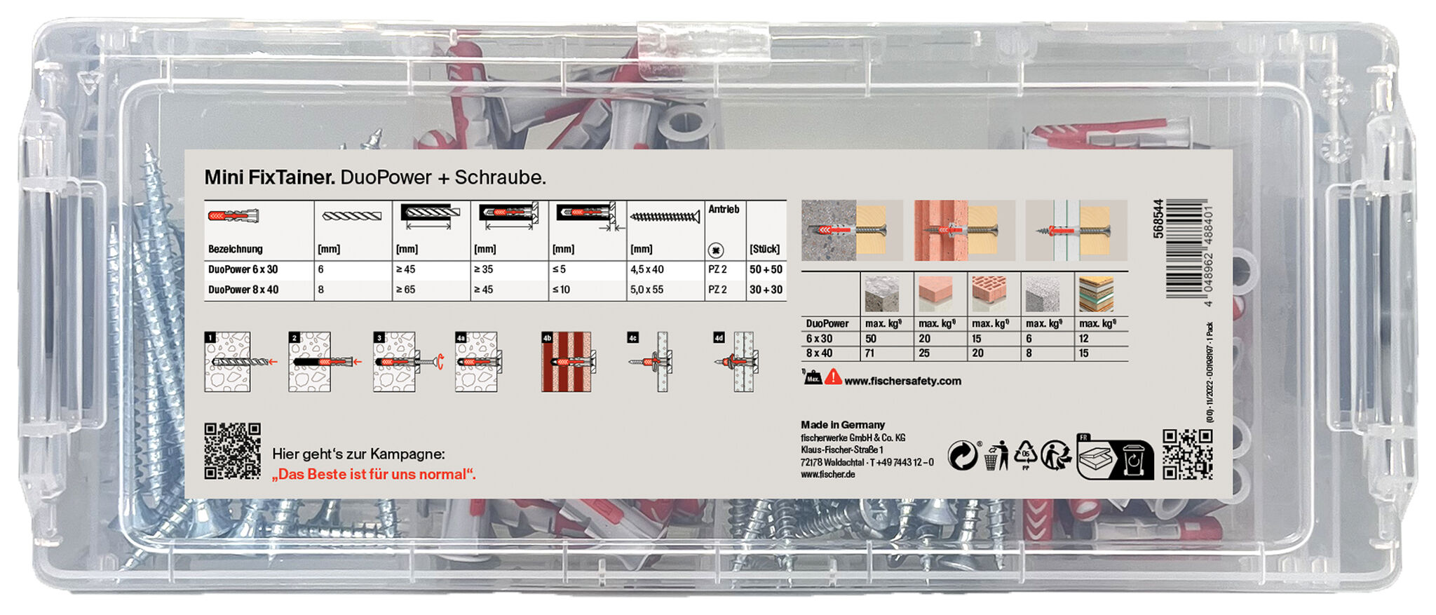 Verpackung: "fischer „Klopp Signature“ Aktionsbox. Das Beste ist für uns normal."