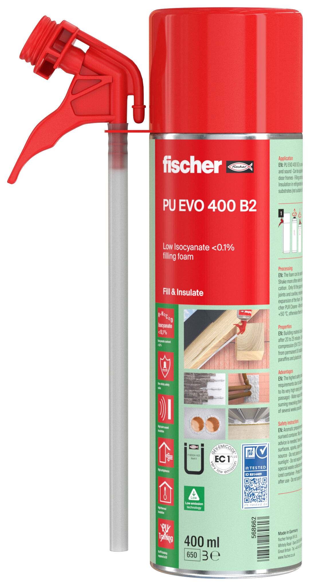 Product Picture: "fischer low monomer PU foam PU EVO 400 B2"