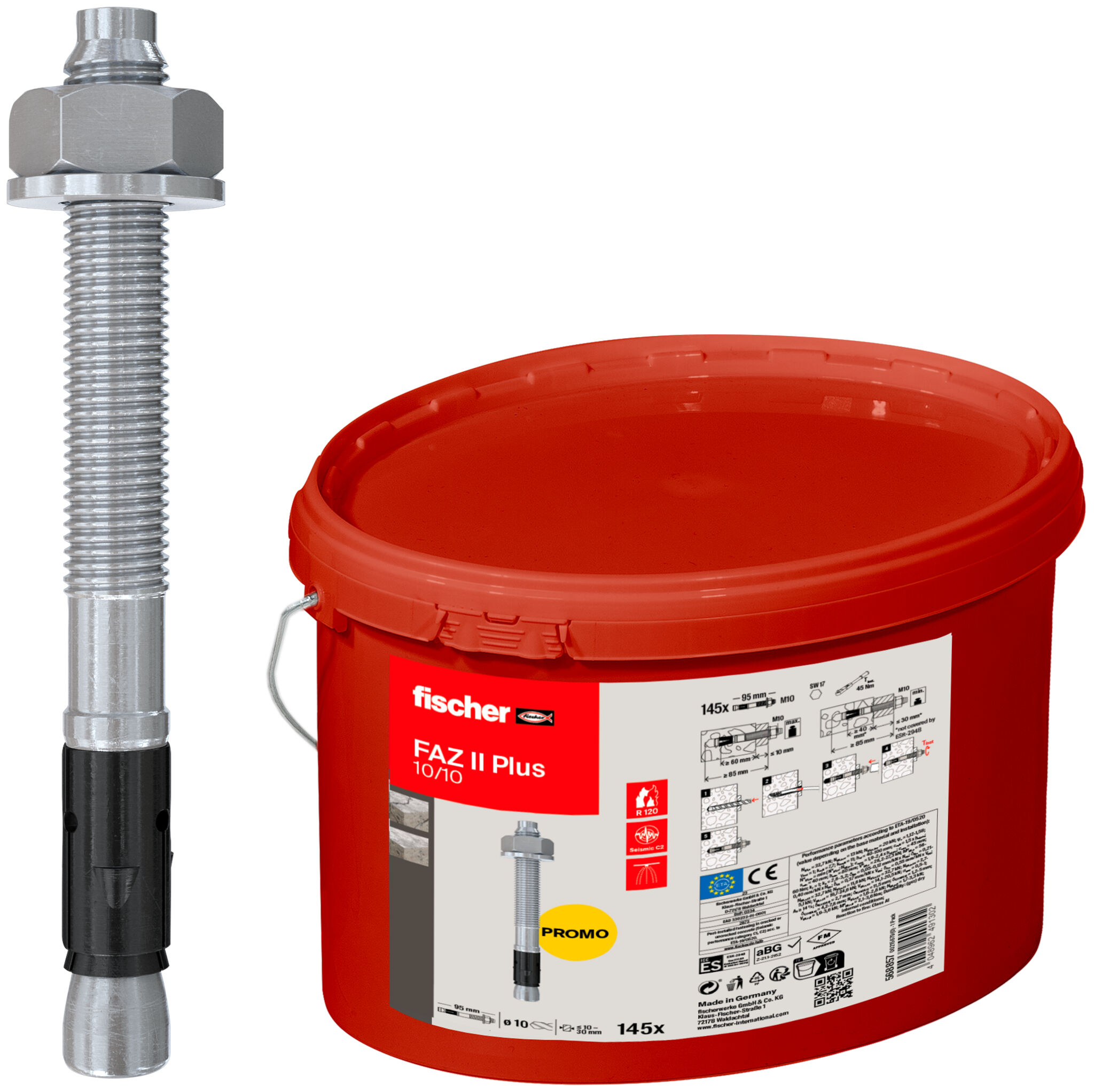 Product Picture: "fischer bolt anchor FAZ II Plus 10/10 bucket"