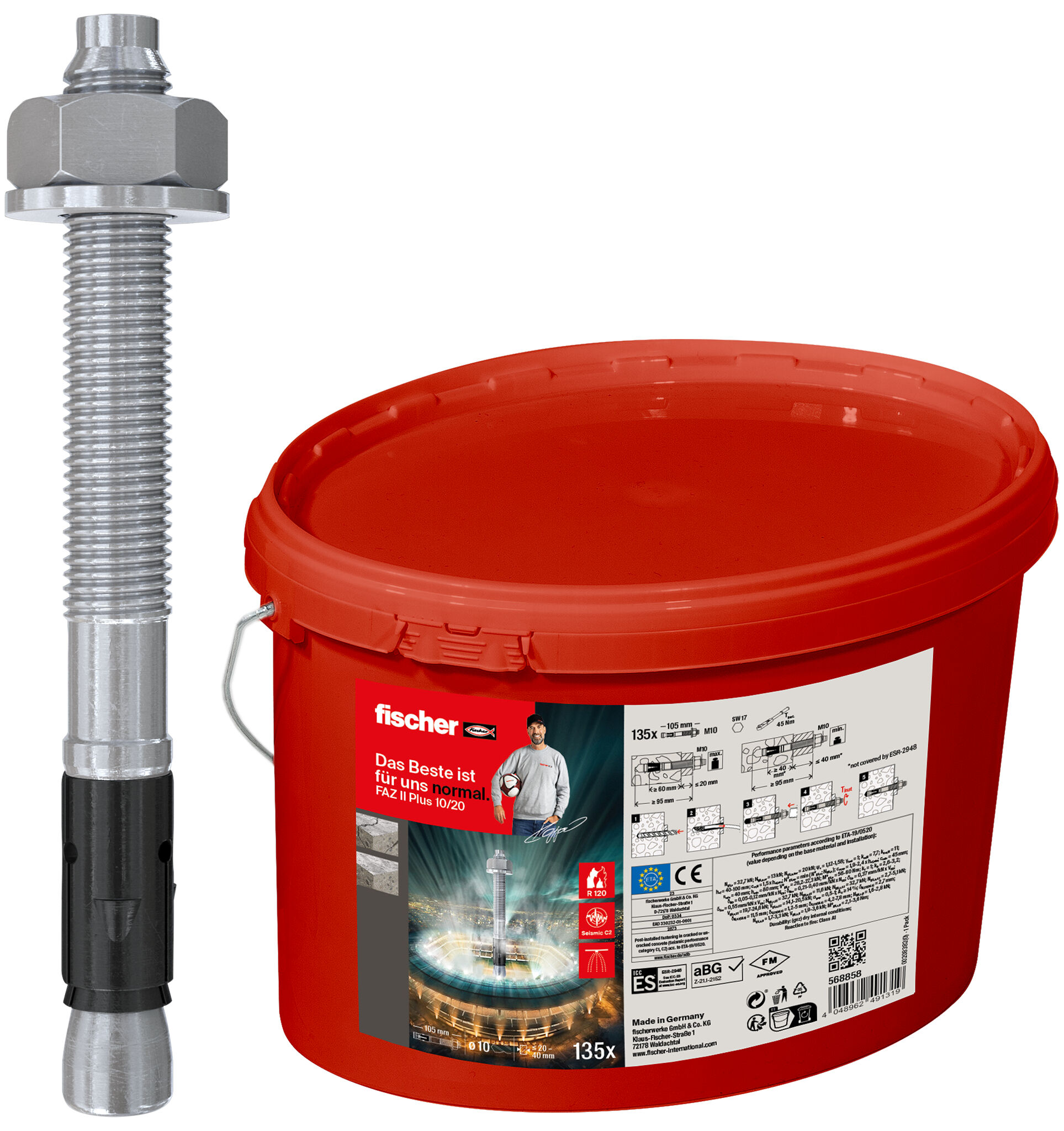 Product Picture: "fischer bolt anchor FAZ II Plus 10/20 bucket"