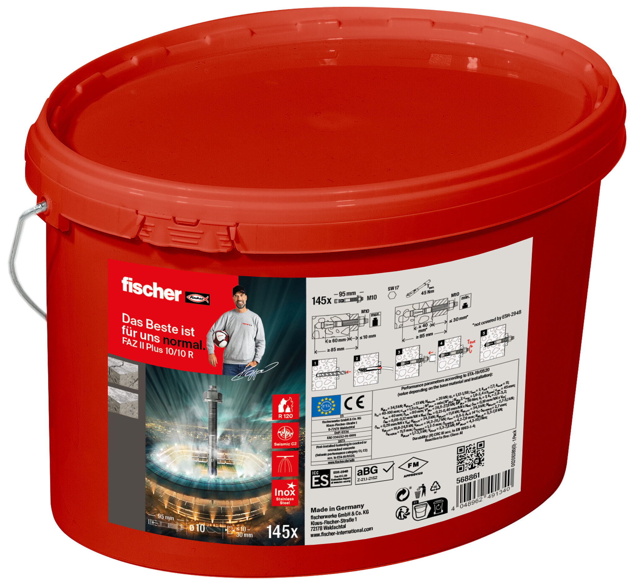 Packaging: "fischer bolt anchor FAZ II Plus 10/10 R bucket"