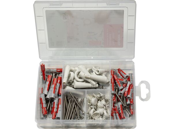 Produktbild: "fischer EasyDIY Box Dekoration EasyHook + Schraube (113 Teile)"