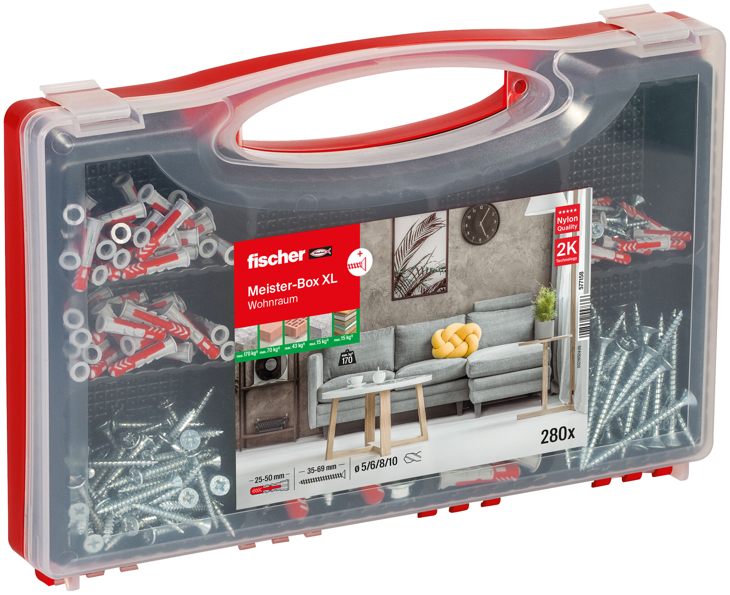 Produktbild: "fischer Meister-Box XL Wohnraum + Schrauben (280 Teile)"