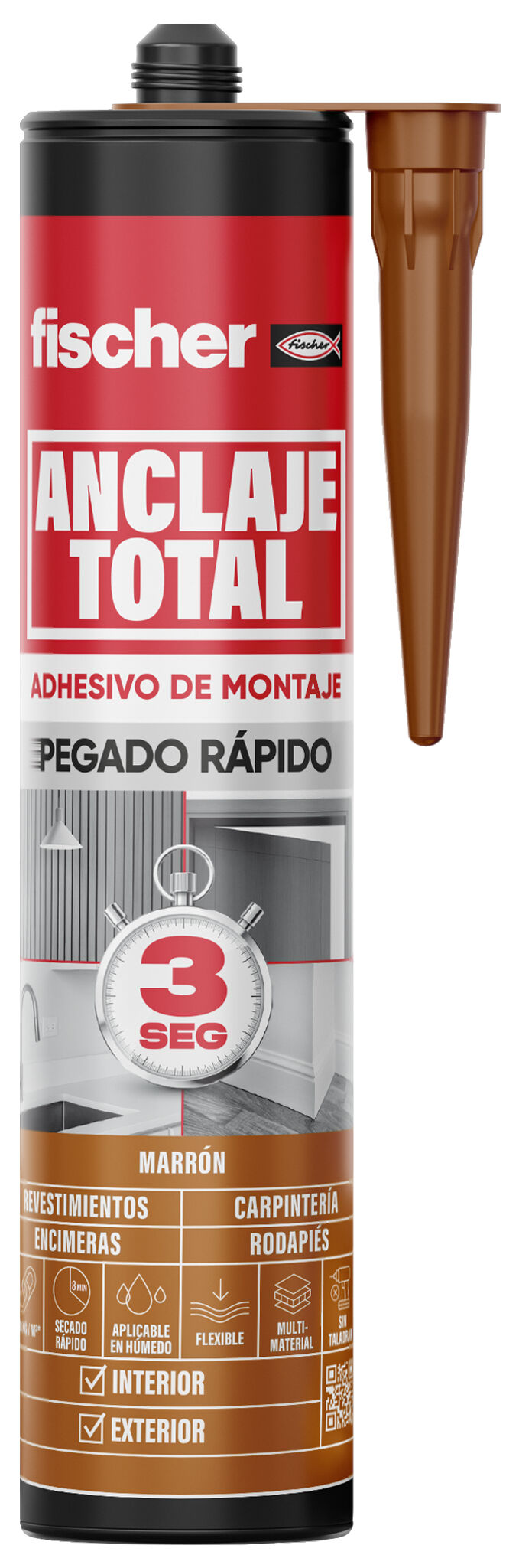 Product Picture: "Ancoragem Total Castanho - Adesivo de montagem cor castanho (290 ml)"