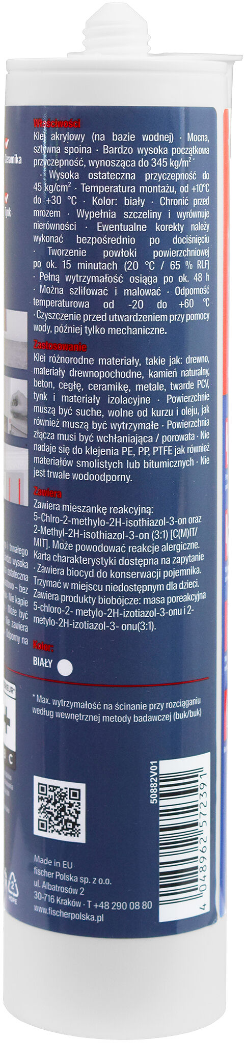 Product Picture: "Klej montażowy fischer AkrylPower biały 290 ml"