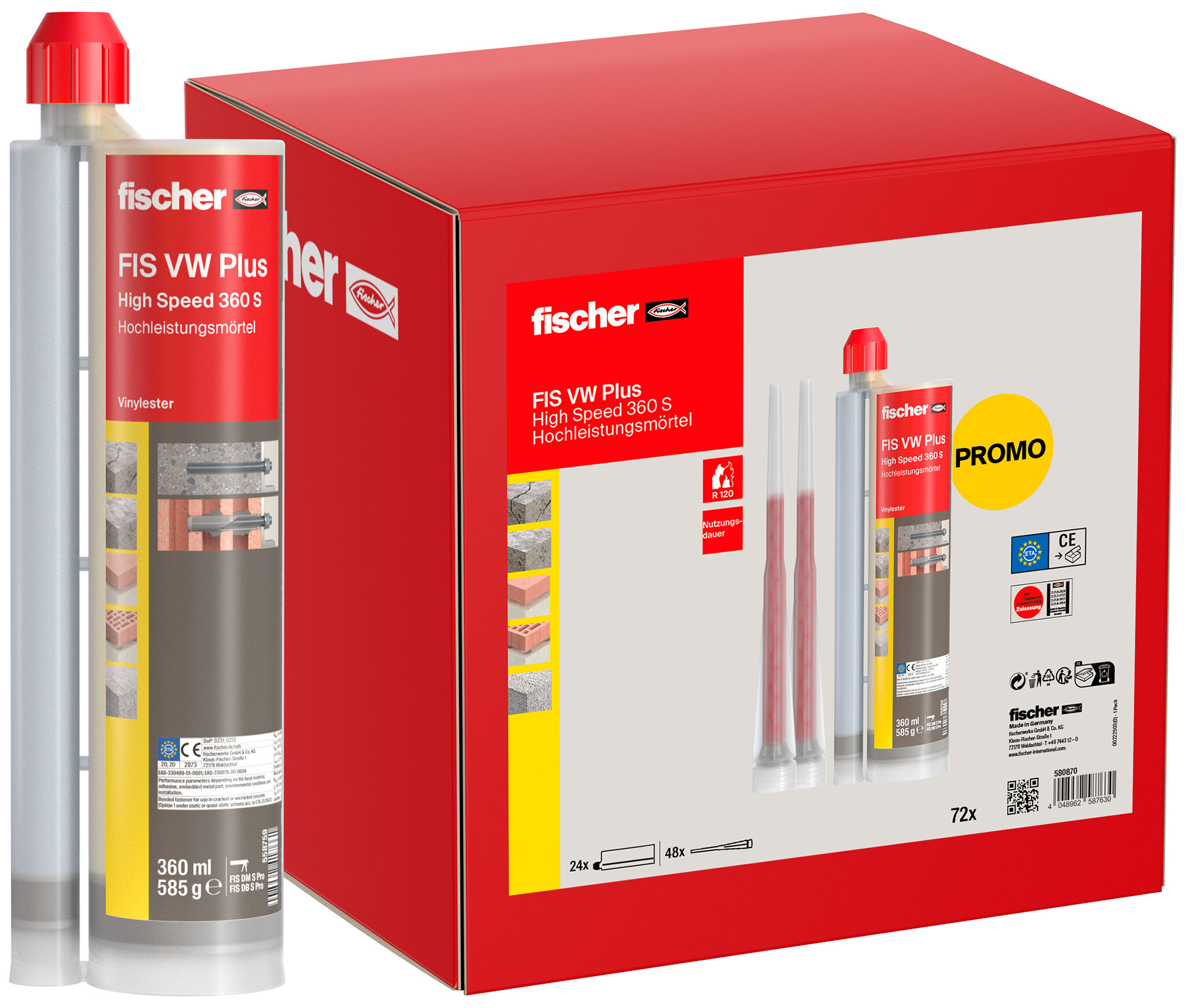 Produktbild: "fischer Hochleistungsmörtel FIS VW Plus 360 S UMK"