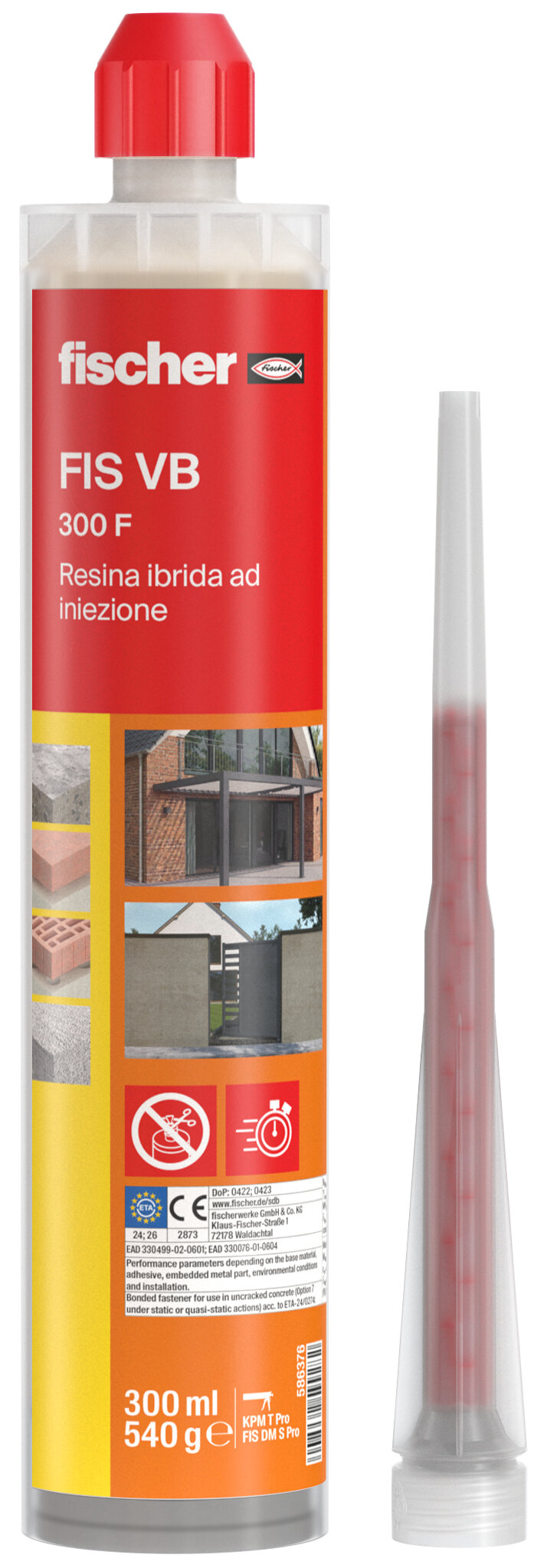 Product Picture: "fischer injection mortar FIS VB 300 F, 300 ml, cartridge plus static mixer"