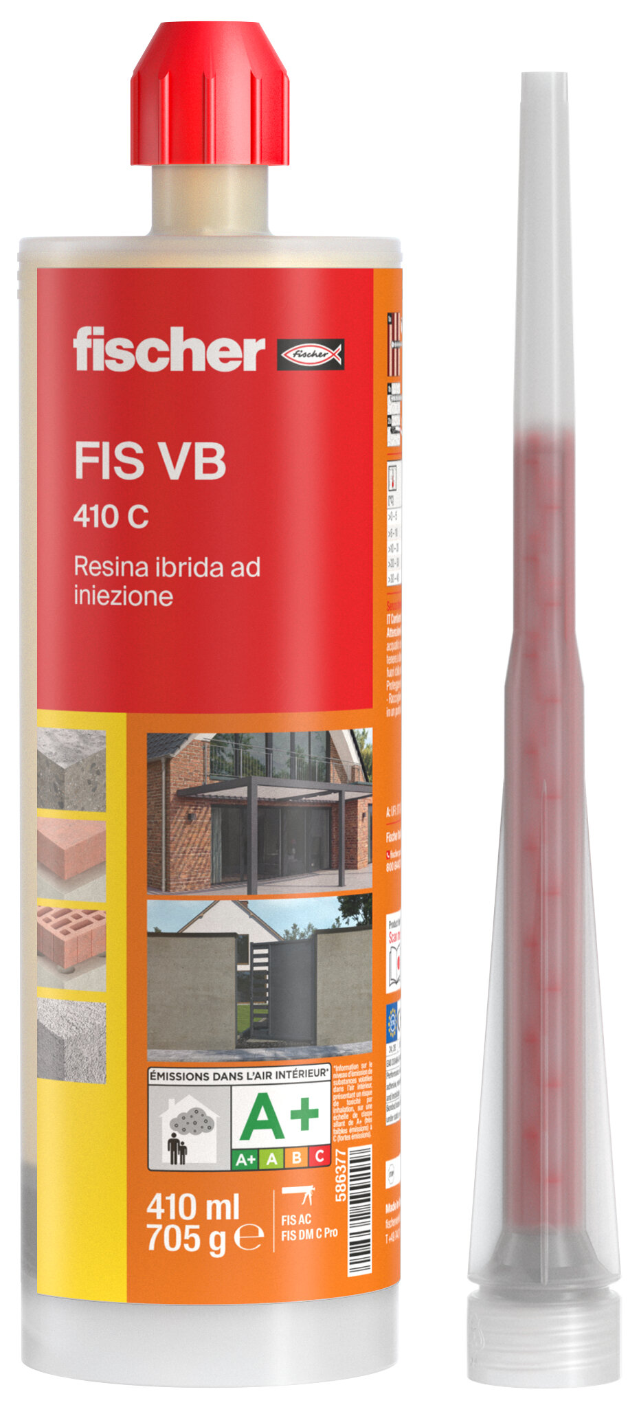 Product Picture: "fischer injection mortar FIS VB 410 C, 410 ml, cartridge plus static mixer"