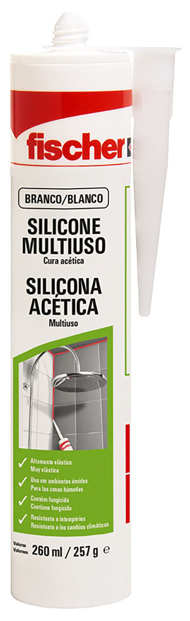 Product Picture: "Silicone Acético Branco 260 ml fischer"