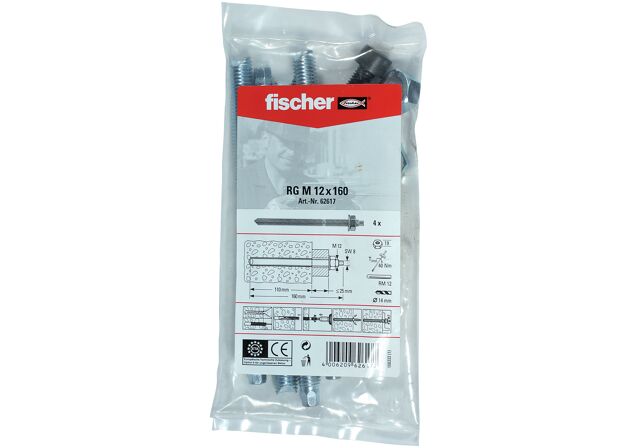 Packaging: "fischer dişli rot RG M 12 x 160 B poşet"