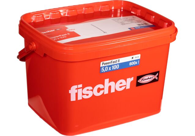 Product Picture: "fischer PowerFast FPF II CTX25P 5,0X100 BC 600 uppokantaruuvi TX tähtisyvennyksellä ja osakierteellä, sininen sinkitys."