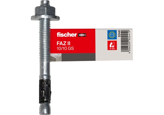 Product Picture: "fischer Doorsteekanker FAZ II 10/10 GS met grote onderlegring l E per stuk verpakt"