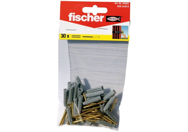 Packaging: "fischer Skirting fixing SKB 3 x 40 B with screw"