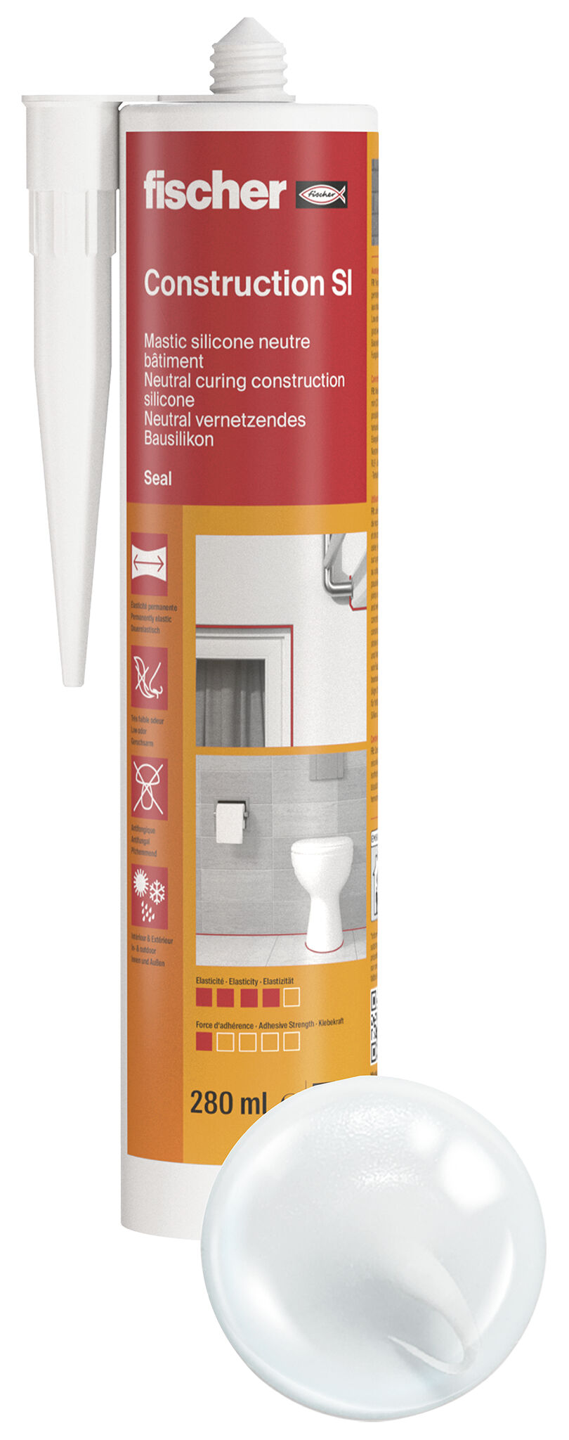 Product Picture: "fischer Çatı ve duvar silikonu Construction SI (DBSI) şeffaf"