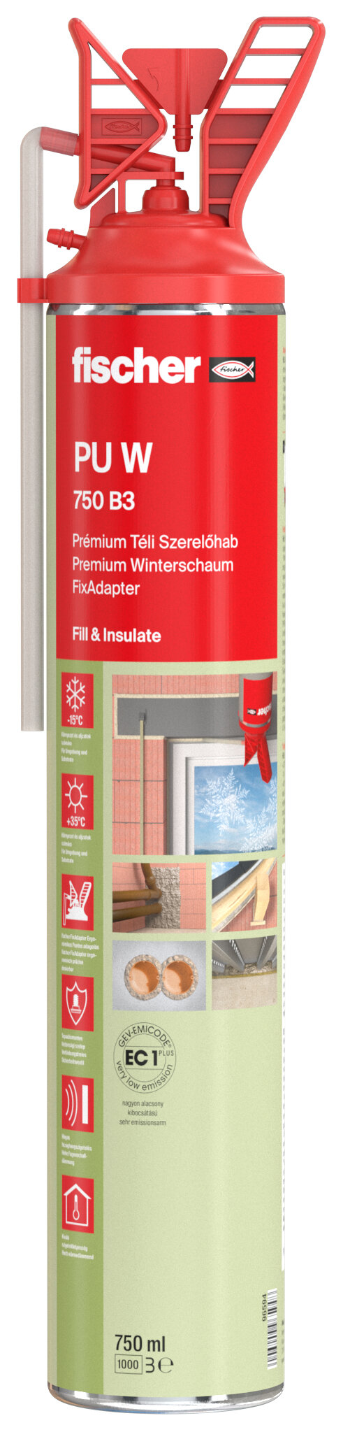 Product Picture: "fischer egykomponensű gyorsszerelő hab PU 750 B3 W"