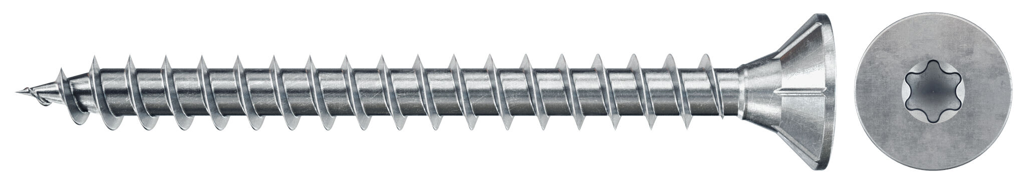 Product Picture: "fischer chipboard screw ClassicFast FCF II CTF 4.5 x 30 BC 1000 with countersunk head, TX recess drive and full thread"