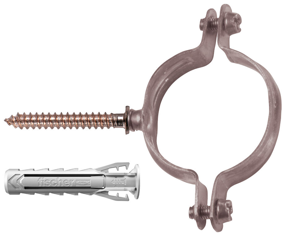 Foto Prodotto: "CUV ⌀ D15-16 Collare per tubi in rame completo di vite e tassello"