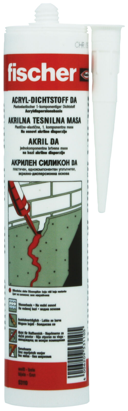 Product Picture: "fischer acrylic sealant DA white 280 ml"