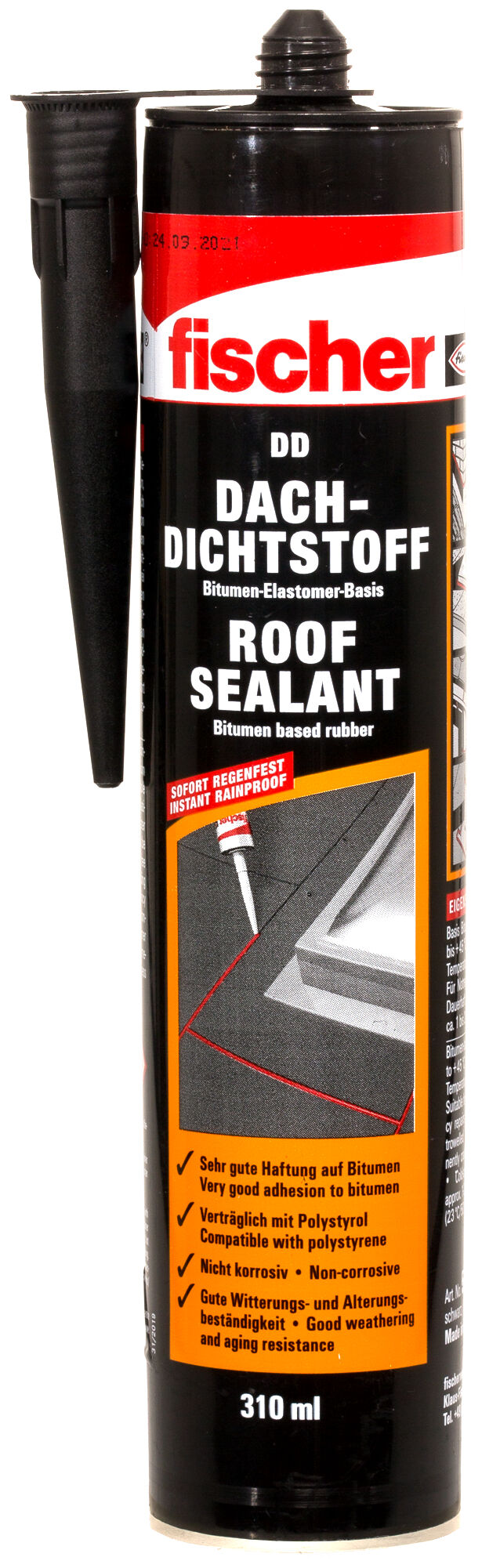 Product Picture: "fischer roof sealing compound DD black 310 ml"