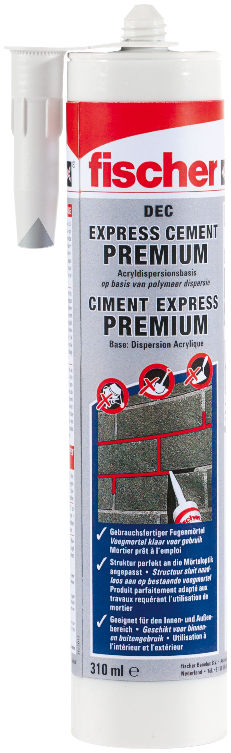 Product Picture: "fischer Express cement DEC cement grijs 310 ml"