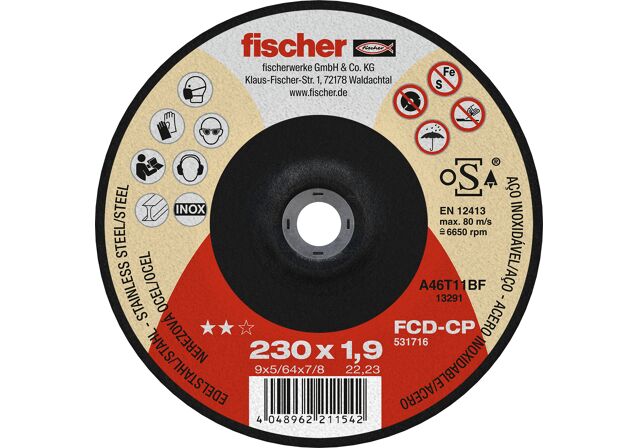 Εικόνα προϊόντος: "fischer FCD-CP 230x1,9x22,23 Δίσκος κοπής σιδήρου"