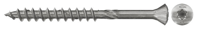 Product Picture: "fischer Wood facade screw 4.5 x 40 CSK head A2 partial thread TX star recess"