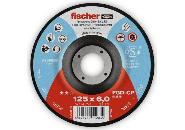 Product Picture: "fischer grinding dis FGD-CP 125 x 6,0 x 22,23 CARBON"