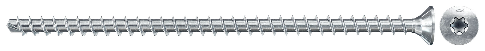 Product Picture: "fischer Full thread screw PowerFull II CTF 10.0 x 240 BC 50 countersunk head TX star recess full thread blue zinc plated"